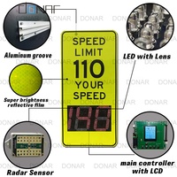 Panneau de vitesse radar extérieur à led à énergie solaire utilisé pour la détection de vitesse avec panneau de retour de vitesse sourire et pleurer affichage du visage