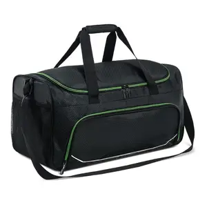 Promotion Lightweight Waterproof Large Capacity Sports Duffle Bag 21.5 Inch for Travel Gym Duffel Bags (Black/Green)