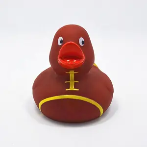 Wholesale Promotional Custom Soft PVC Bath Duck Squeeze Floating Plastic Football Rubber Duck