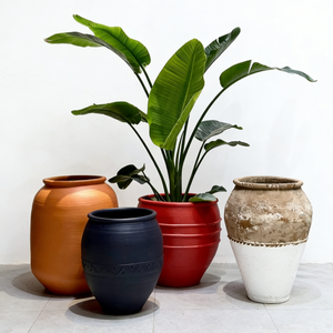 Vaso per <span class=keywords><strong>Fiori</strong></span> Extra-Large in Fibra di Argilla JIN PENG, Contenitore per <span class=keywords><strong>Fiori</strong></span> da Esterno, Resistente al Vento e alla Pioggia, Decorazione Moderna per Giardino - Product Image 4