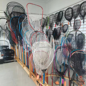 Vendita calda su misura in Nylon gomma metallo maniglia gomma rete di atterraggio 30cm di profondità con rete in alluminio per la pesca mano e Cast Net - Product Image 1