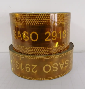 Arabia Saudita SASO 2913 adhesivo amarillo pegatina de tira reflectante, cinta de advertencia reflectante para camión de remolque - Product Image 5