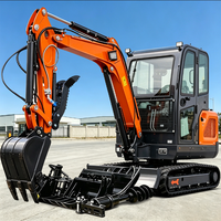 Micro-excavatrice avec moteur Kubota, cabine ROPS, homologuée CE, contrepoids arrière, pour travaux agricoles et de terrassement, chenilles en caoutchouc, prix bas, livraison rapide
