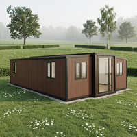 Maisons conteneurs 30 pieds pliables et extensibles, unités d'habitation préfabriquées en panneaux sandwich d'acier, modernes et respirantes pour les résidences rurales