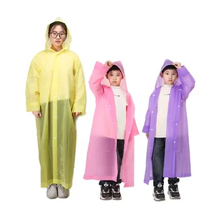 Mode Verdikte Kinderen Regenjassen Herbruikbare Transparante Eva Regenkleding Capuchon Regenjas Volwassen Meisje Jongen Outdoor Regenjas