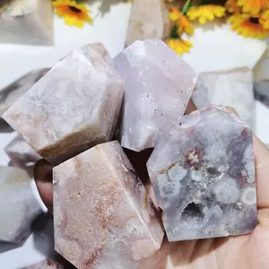 Natural Healing Druzy Crystals Free Form Pink Amethyst Flower Agate Geode Freeform
