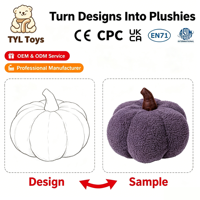 Peluche Citrouille 11-30cm en Coton Doux, Mignonne, Thème Récolte, pour Décoration d'Intérieur et Présentation sur Étagère, OEM