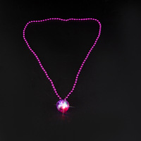 Collier à perles lumineuses bleues avec pendentif ABS brillant pour événements, fêtes, cadeaux promotionnels, fournitures en gros, boîte personnalisée