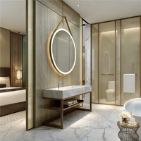 Miroir LED avec haut-parleur de salle de bain suspendu en aluminium intelligent éclairé, best-seller