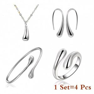 Parure de bijoux de luxe en alliage de zinc doré réglable pour femme - Collier et boucles d'oreilles goutte d'eau, cadeau élégant pour fiançailles et anniversaire - Product Image 3