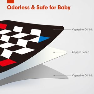 Tarjetas de Aprendizaje Sensorial de Doble Cara para Bebés, Juguetes Educativos para el Desarrollo Cerebral de Recién Nacidos - Product Image 6
