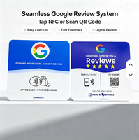 Carte acrylique programmable NFC Google pour les commentaires, cliquez pour laisser un commentaire, logo personnalisé, code QR pour le partage de liens sur les réseaux sociaux