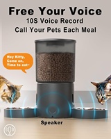 Distributeur automatique de nourriture pour chat à double bol intelligent et programmable 4,2 L avec double bols en acier inoxydable et enregistreur vocal
