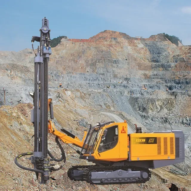 KT12 28Meter depth 115-152mm DTH Diesel portable crawler Down the hole drill rig blasting drill rig