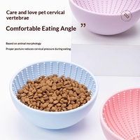Gamelle anti-étouffement multifonctionnelle pour chats et chiens, compatible avec les animaux à poils longs, à alimentation lente, facile à nettoyer, non-toxique Protection du cou