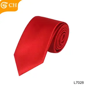 Fornecedores Por Atacado de China Barato Vermelho Marinha Gravata 100% Poliéster Multicolor Plain Black Tie Gravata Dos Homens