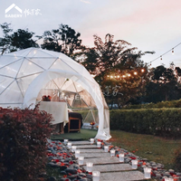 Nouvelle tente dôme géodésique en PVC imperméable de luxe pour hôtel, 360 degrés, résistante à la neige, abri de glamping pour toutes les saisons