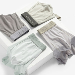 Calzoncillos bóxer de Modal a cuadros para hombre, calzoncillos sólidos con logotipo personalizado y transpirable de alta calidad - Product Image 1