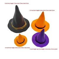 Assortiment de mini-chapeaux de sorcière en PVC souple mat de style européen, noir, violet, orange, décorations de table pour fête d'Halloween