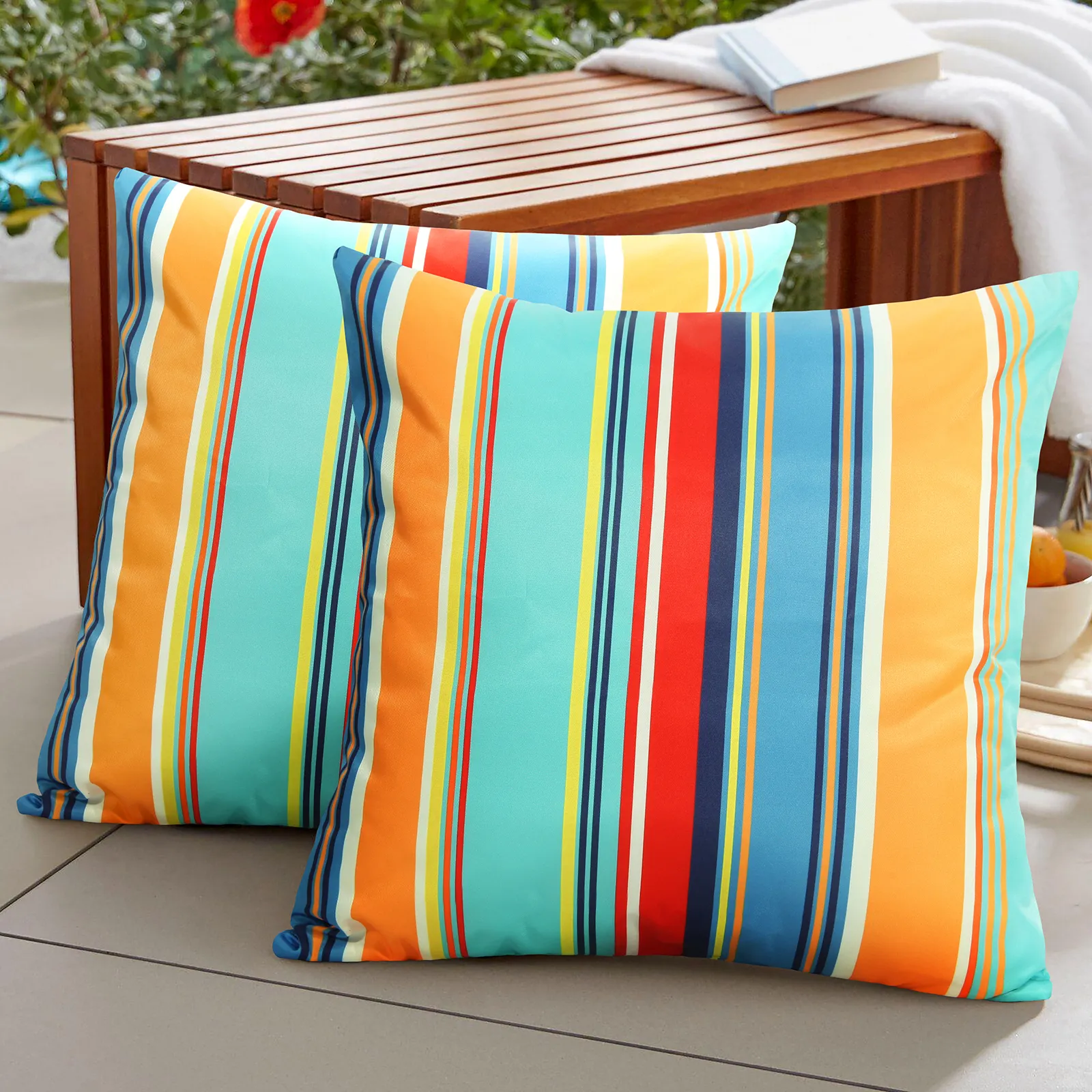 Housse de coussin décoratif, taie d'oreiller imperméable d'extérieur pour le jardin, la tente ou le canapé