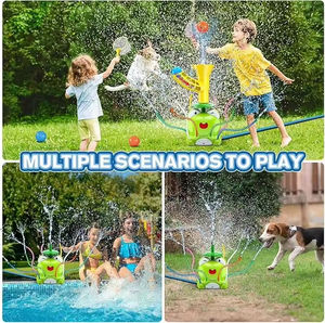 Jouets aquatiques 2-en-1 : Kits de pulvérisation grenouille avec jeu de <span class=keywords><strong>capture</strong></span> de balles et pulvérisation rotative – Jouets d'été pour jeux aquatiques en extérieur - Product Image 6