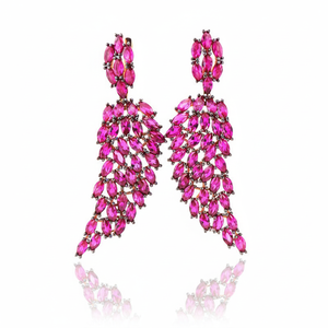 Pendientes de ala de Ángel Rosa de Plata de Ley 925K chapado en oro rosa - Product Image 2