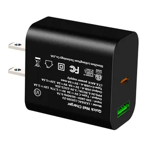 ETL FCC מאושר בארה""ב תקע כפול יציאת 25W USB-C מטען קיר PD מהיר מקורי סופר סוג C מטען טעינה מהירה עבור סמסונג