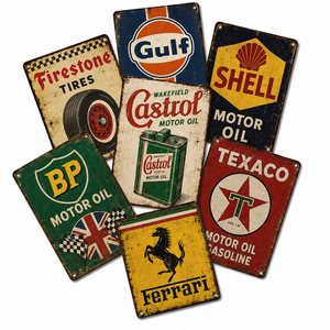 Insegna da Parete in Ferro con Design Retrò di Auto, per Garage, Man Cave, Soggiorno, Stile Contemporaneo - Product Image 4