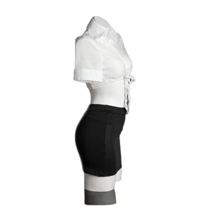 Lemon Story - Blusa de uniforme sexy de manga corta con lazo frontal para mujer, disfraz de juego de rol 9105 - Product Image 4
