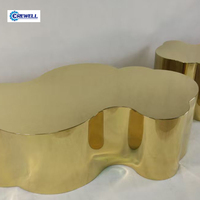Table basse de luxe en acier inoxydable doré et diamant pour salon, design tendance