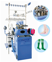 Machine à tricoter à l'étrier Rimata pour chaussettes hautes, moteur de ventilateur 0,75 kW, composants PLC, multi-jauge 3-5-7, max 380 tr/min, garantie 1 an