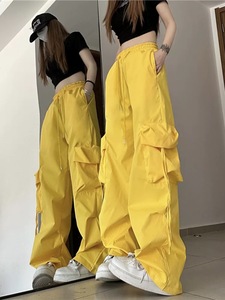 <span class=keywords><strong>Pantalon</strong></span> de travail femme multi-poches été à prix réduit, taille haute, coupe droite, jambe large, ample et décontracté – Vente en gros - Product Image 3