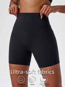 Shorts de yoga Lululemon taille haute sans couture en spandex et polyester extensible et respirant pour femmes, course à pied, gym, cyclisme - Product Image 1
