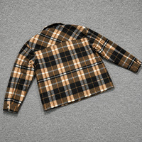 Veste en flanelle matelassée épaisse et chaude en coton 400 GSM pour homme, chemise en flanelle à carreaux décontractée, veste à boutons en polaire pour homme OEM