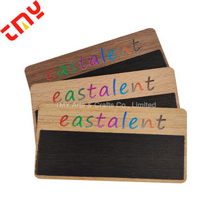 Badges nominatifs en bois, <span class=keywords><strong>tableau</strong></span> noir en bois <span class=keywords><strong>personnalisé</strong></span>, étiquette nominative pour les entreprises et les événements - Product Image 5