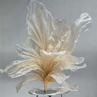 Décorations de fête personnalisées en tissu de soie fait main, fleurs géantes, centres de table de mariage pour vitrine