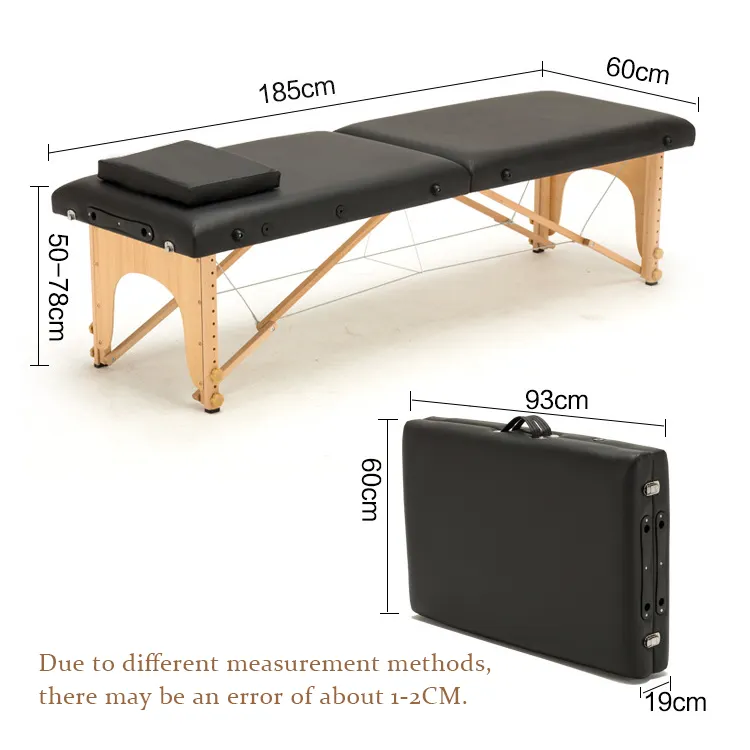 Table De Massage Professional Spa Bed Massage Table Portable Foldable Wooden Massage Bed