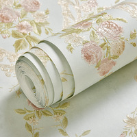 Grande Vente Papier Peint Moderne Rétro Stéréo 3D Gaufré Auto-Adhésif Non-Tissé Fleur Pastorale Murale Décollable et Repositionnable