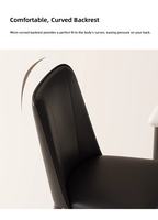 Chaise de salle à manger en cuir minimaliste moderne avec dossier confortable, table de salle à manger assortie pour une utilisation polyvalente dans le salon, la chambre et la maison