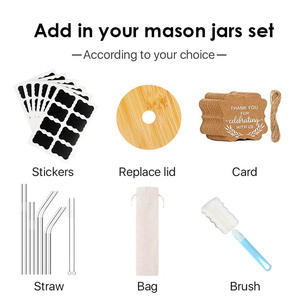 Bán Buôn Lọ <span class=keywords><strong>Mason</strong></span> Mứt Mật Ong <span class=keywords><strong>Mini</strong></span> Đựng Thực Phẩm Thủy Tinh Nhỏ 4Oz 8Oz 10Oz 12Oz 200Ml Nhãn Hiệu Riêng Không BPA - Product Image 6