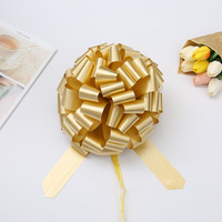 Ruban à nœud en plastique de 15 pouces avec fleurs, emballage cadeau de luxe pour mariage, Noël, anniversaire et décoration d'Halloween
