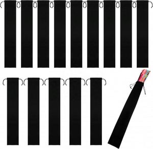 Large European Style Flower Velvet Folding Hand Fan Bag Drawstring 14.57x2.76 <b>Black</b> Fabric Sleeve Protector Gift <b>Wrap</b> Bags - Product Image 1