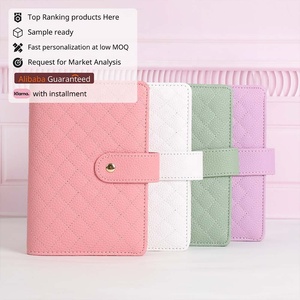 Portefeuilles classeurs Yihe Best Seller, 19 couleurs, A6, en cuir grainé matelassé, 6 anneaux dorés, reliure à feuilles mobiles - Product Image 1