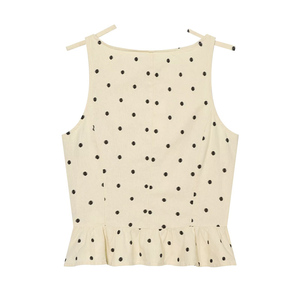 PB&ZA Mujer 2026 Verano Nueva Moda Tops sin Mangas <span class=keywords><strong>con</strong></span> Estampado de Ondas Vintage <span class=keywords><strong>con</strong></span> <span class=keywords><strong>Volantes</strong></span> Camisolas Chic para Mujer - Product Image 3