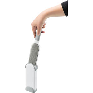 Brosse de coiffure 33 cm blanche et grise avec base de nettoyage et outil détachant - Product Image 2