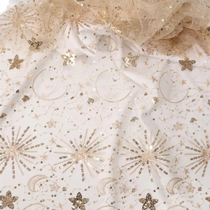 Nouveau tissu en dentelle jacquard respirant avec perles, dentelle française à sequins, perles faites à la main, tissu en maille lourd marron pour mariage - Product Image 1