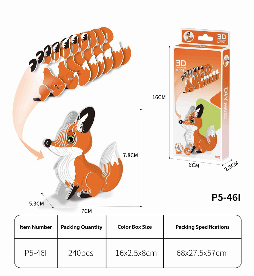 3D Animal Puzzle & Paper Model DIY Kit - Educational Handmade 3D ...