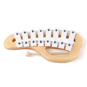 सफेद रंग 8 टोन मेटालोफोन संगीत वाद्ययंत्र लकड़ी हैंडहेल्ड xylophone के लिए