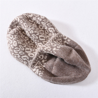 Boina con estampado de leopardo para mujer, gorro de Cachemira de lana cálida de alta calidad, venta al por mayor