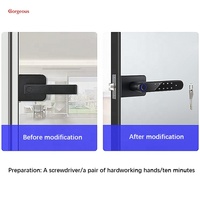 스마트 잠금 장치 유리 도어를위한 지문 암호 및 앱 기능이있는 열쇠가없는 알루미늄 유리 잠금 장치